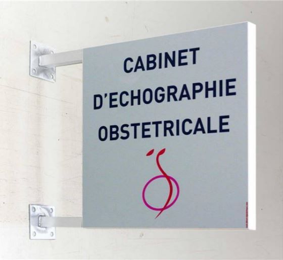 Enseigne drapeau sur potence pour extérieur - direct signaletique - h 500 x l 500 mm_1