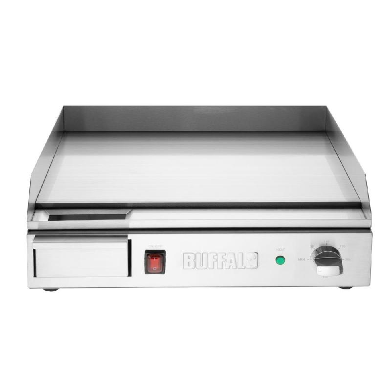 Plancha électrique lisse en ACIER poli - L 525 mmo | Buffalo - CU626_1