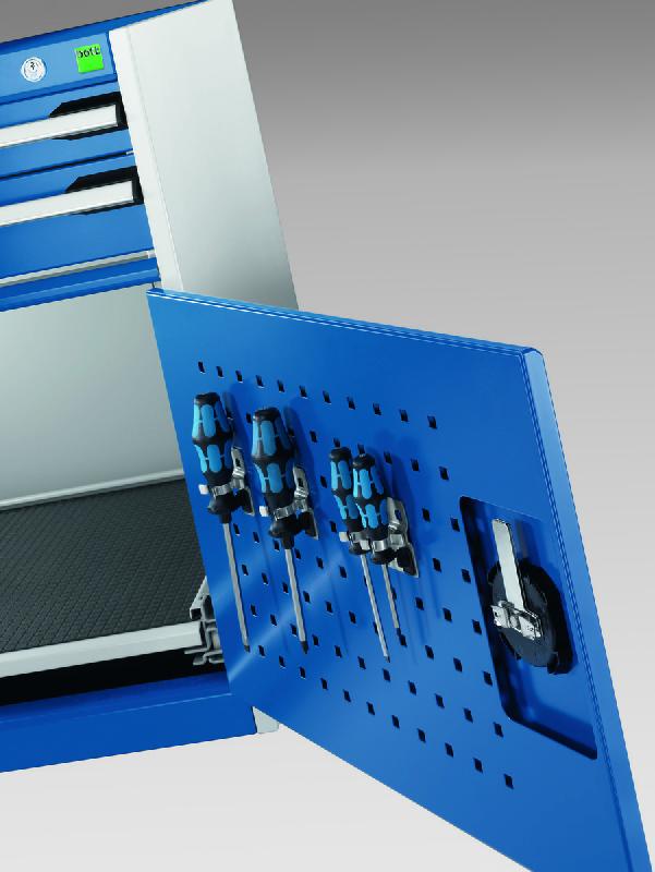 Établi monobloc KW Cubio 1578-1.1 Mpx - Compartiment à porte et tablette - LxPxH : 1500x750x840 mm_1