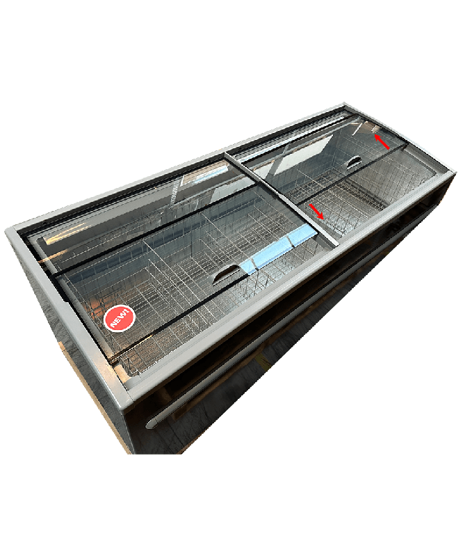 Congélateur bahut gris pour supermarché tête de gondole dégivrage automatique l1850mm 7455.2660 COMBISTEEL_1