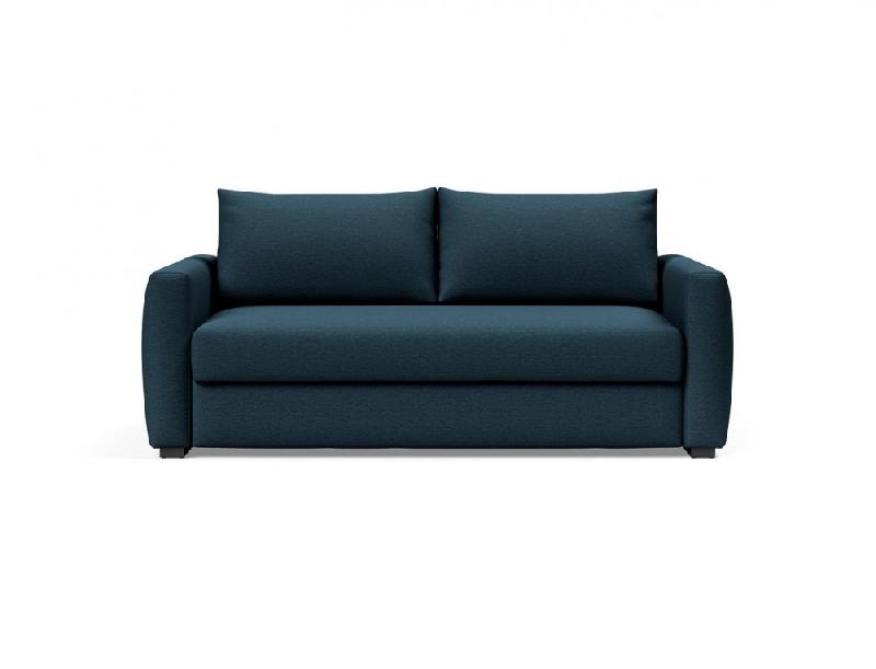 Innovation Living - Canapé design convertible Cosial avec accoudoirs rembourrés - Tissu Argus Navy Blue - Couchage 160x202 cm_1