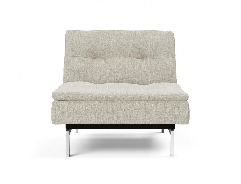 Innovation Living - Fauteuil design Dublexo convertible en lit 90x115 cm - Pieds chromés - Tissu Mixed Dance Natural_1