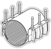 Manchon de réparation temporaire en inox 2 pièces - Longueur 200 mm - VIKING JOHNSON_1