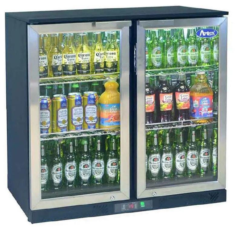 Arrière bar réfrigéré 2 portes battantes inox 220L Atosa_1