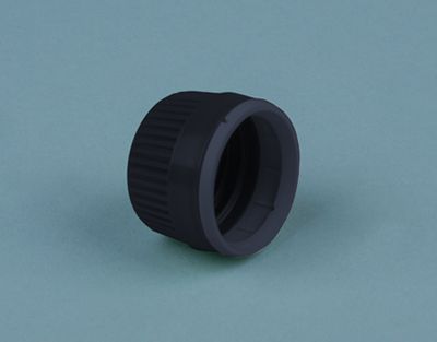 Cgl010 - Bouchon à vis PE noir avec bague pour flacon DIN 28 - Auxilab_1