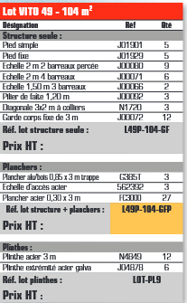 Échafaudage VITO 49 - LOT 104 m² - Classe 4 : 300 kg/m² - Longueur 13 m - Hauteur 8 m - Ø 49 mm galvanisé_1