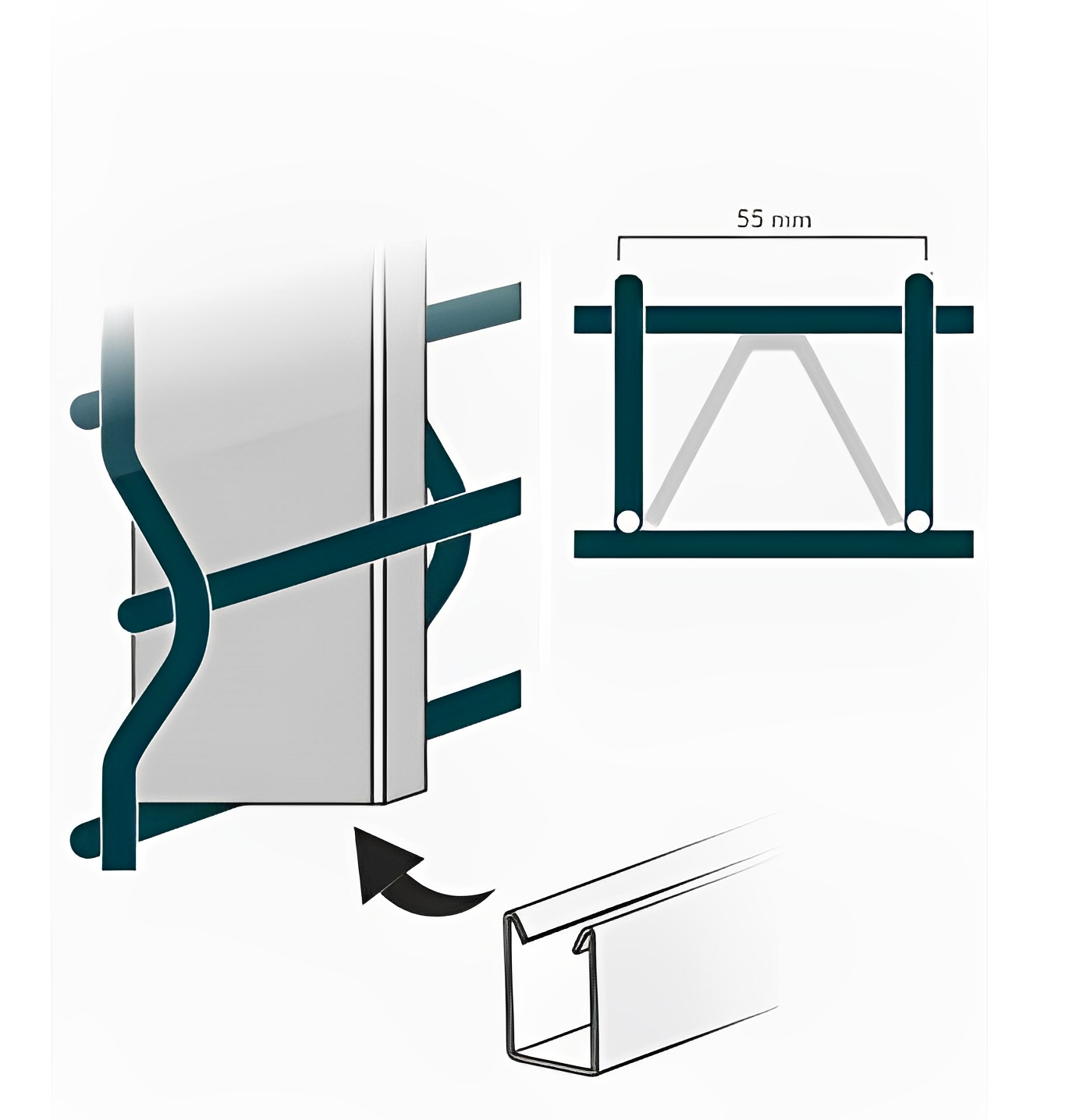 Epsilon - occultant lamelle pour grillage - schertz - 55 mm_1