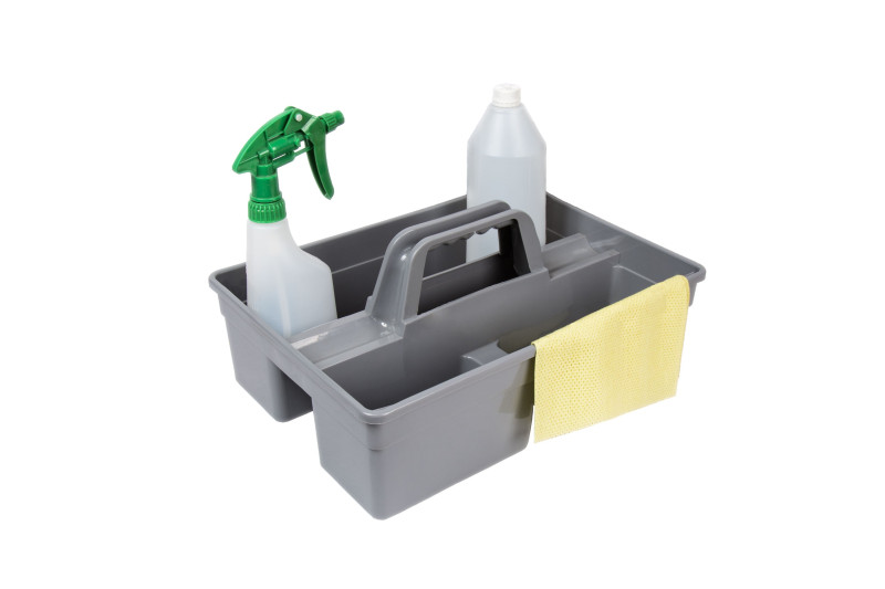 Panier porte-outils premium double compartiments gris anthracite 40x27x11,7cm_1