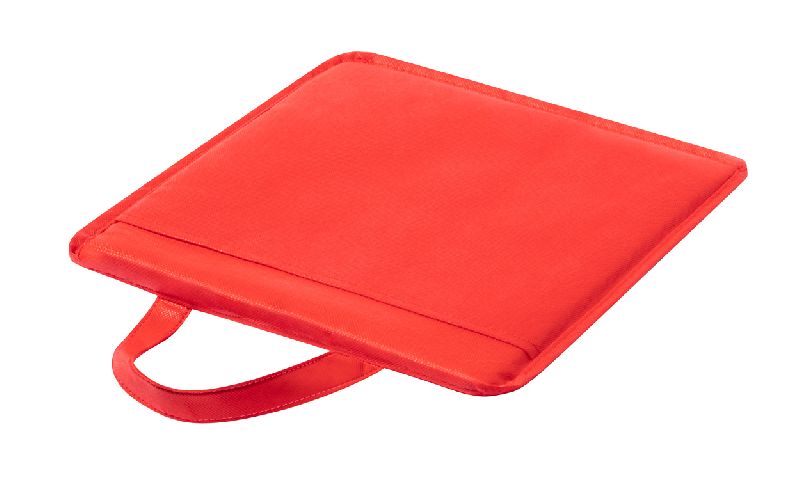 Coussin de stade en intissé - avec poignée et poche - couleur rouge - 38g_1