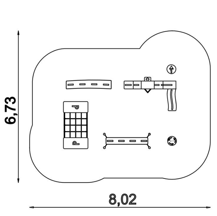 Parcours d'équilibre routier en acier inoxydable - Aire de jeux conforme EN1176 - Référence BT16165_1