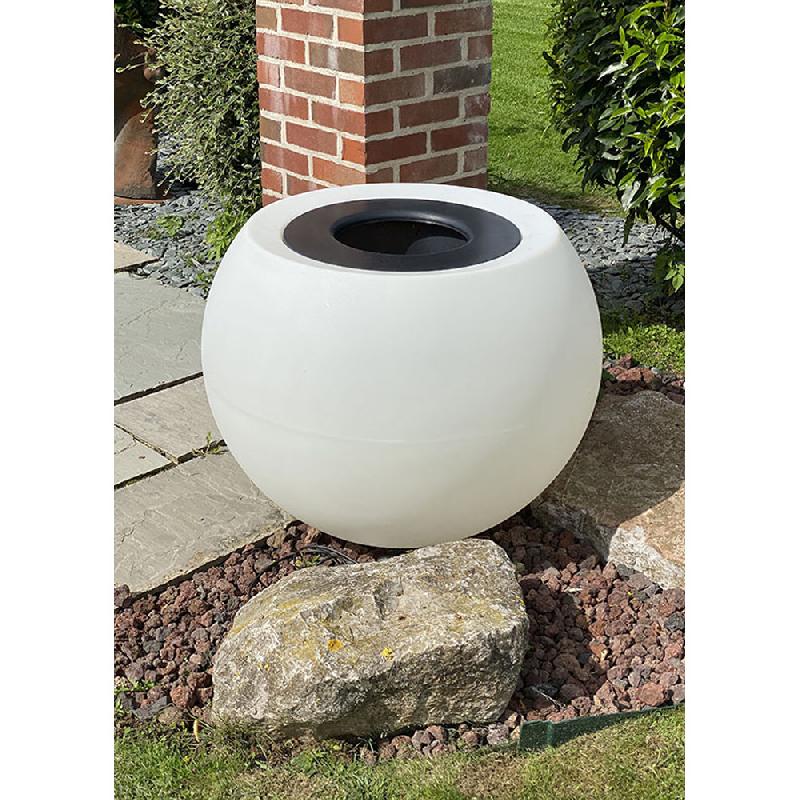 Pot de fleurs rond sphérique XXL lumineux Speranza 325L - finition grainée - intérieur/extérieur - Plast'Up Rotomoulage_1