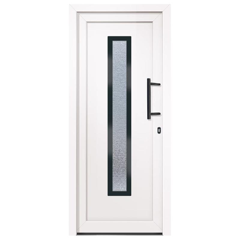Vidaxl porte d'entrée blanc 88x200 cm pvc 3157079_1