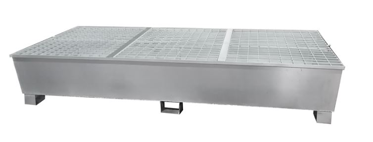 Bac de rétention conique en acier pour 2 conteneurs 1000 L ou 8 fûts - BG8UC - DELAHAYE INDUSTRIES_1