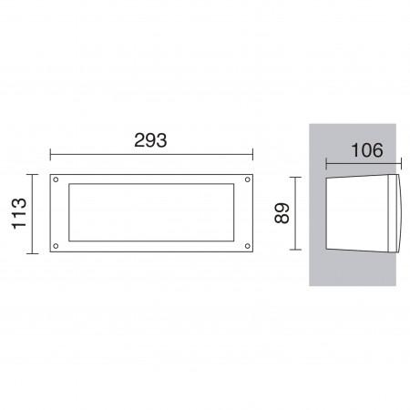 Encastré mural Devon IP66 GX53 LED T2 - 2x3W 3000K noir - Réf 5111_1