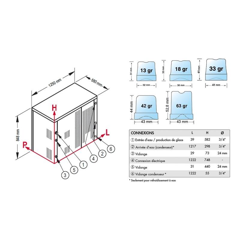 Machine à glaçons pleins 300 kg/24h modulaire condenseur eau Brema_1