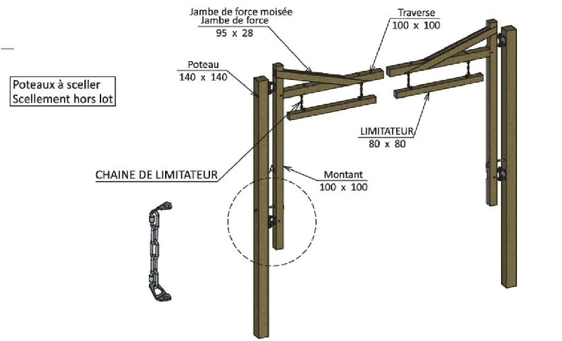 Portique pivotant bois métal_1