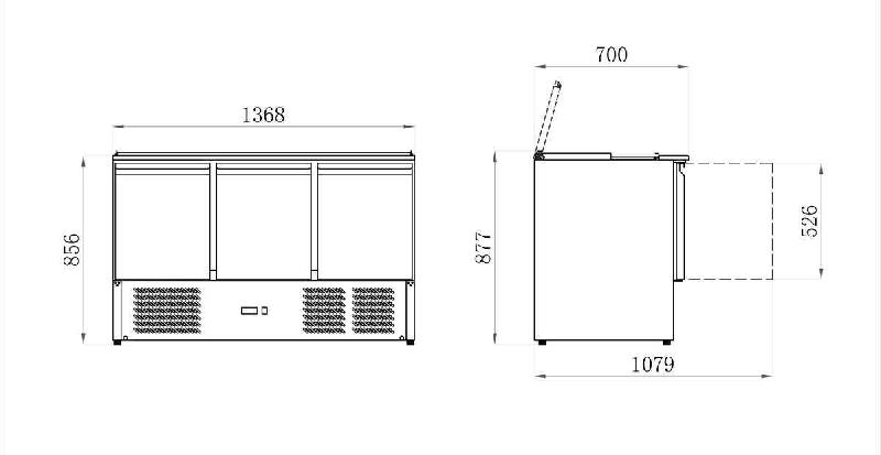 Saladette 368 l 2 portes int/ext inox  série star AFI_1