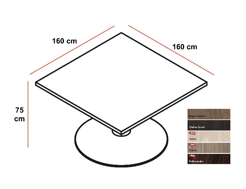 Table de réunion carrée Lithos - Dellarovere - Noyer_1