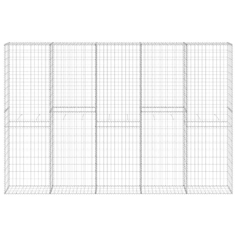 Vidaxl mur en gabion avec couvercles acier galvanisé 300x30x200 cm 147823_1