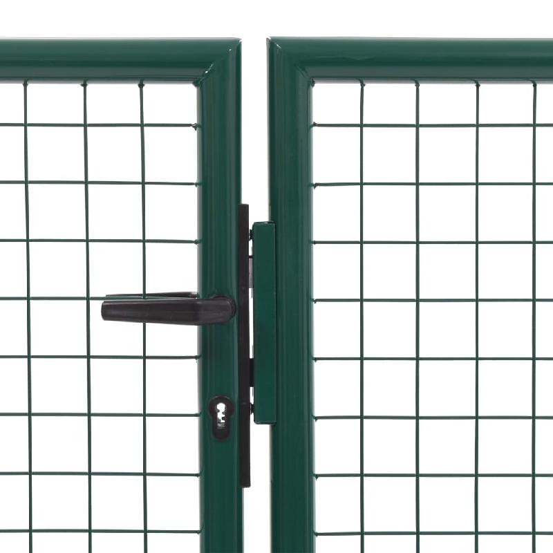 Vidaxl portillon acier 350x75 cm vert 144304_1