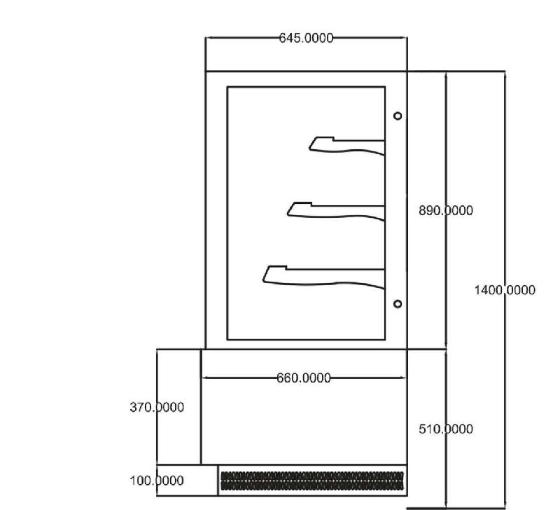 Vitrine pâtissière - L 1200 mm_1
