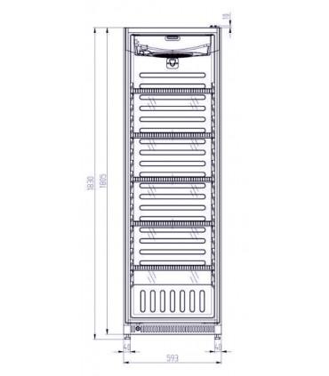 Vitrine verticale positive avec porte , pour chr, traiteurs, boulangeries, pâtisseries et chocolateries -sun 42 white / black iarp_1