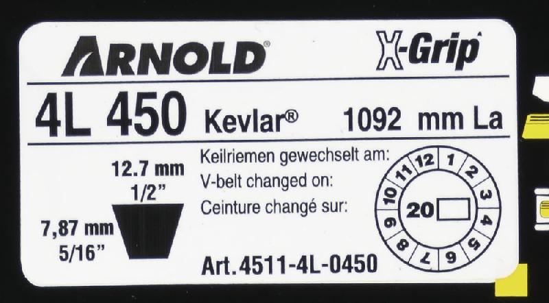 Courroie trapézoïdale X-Grip V - Type 4L450_1