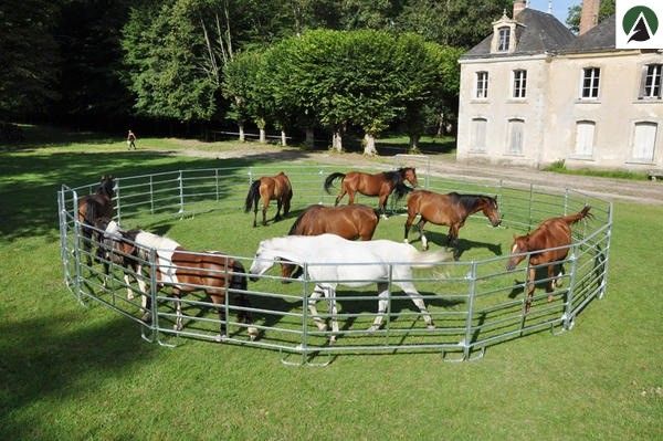 Bc240 - Barrière de contention 2m40 pour bovins et chevaux - Tubes ovales galvanisés à chaud_1