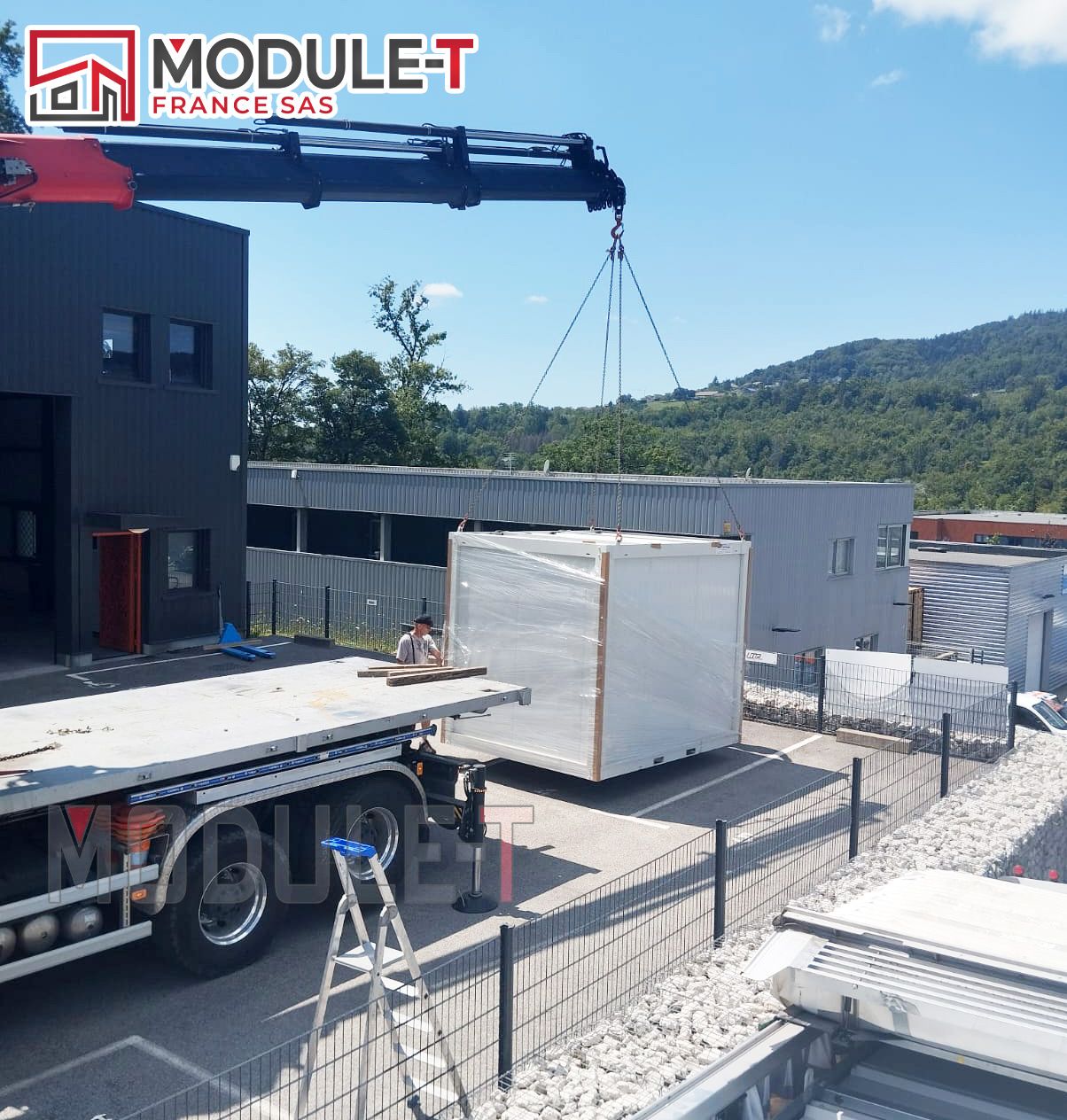Bureau modulaire type économique - 10 pieds - structure en acier galvanisé - 7,20m2 - MODULE T FRANCE_1