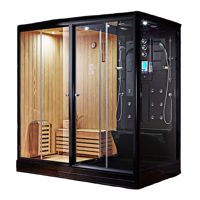 COMBI SAUNA DOUCHE HAMMAM BOREAL® SH220-G-BLACK EDITION - GAUCHE_1
