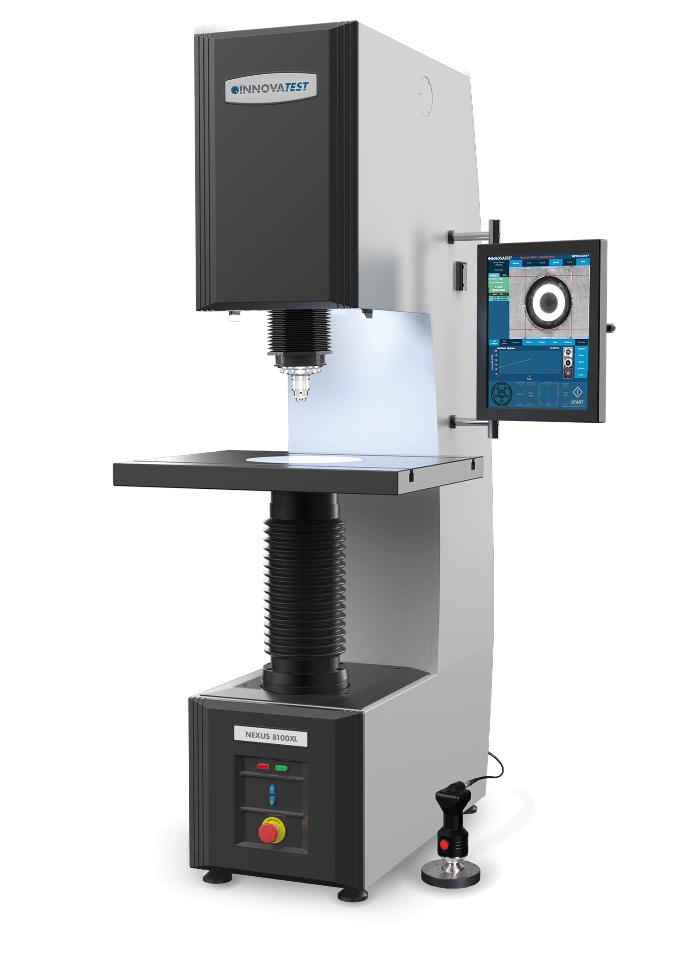 Duromètre Brinell / Rockwell avec châssis XL - NEXUS 8103RSB-XLM - Innovatest France - Écran tactile 15” et forces d’essai 3kgf à 3000kgf_0