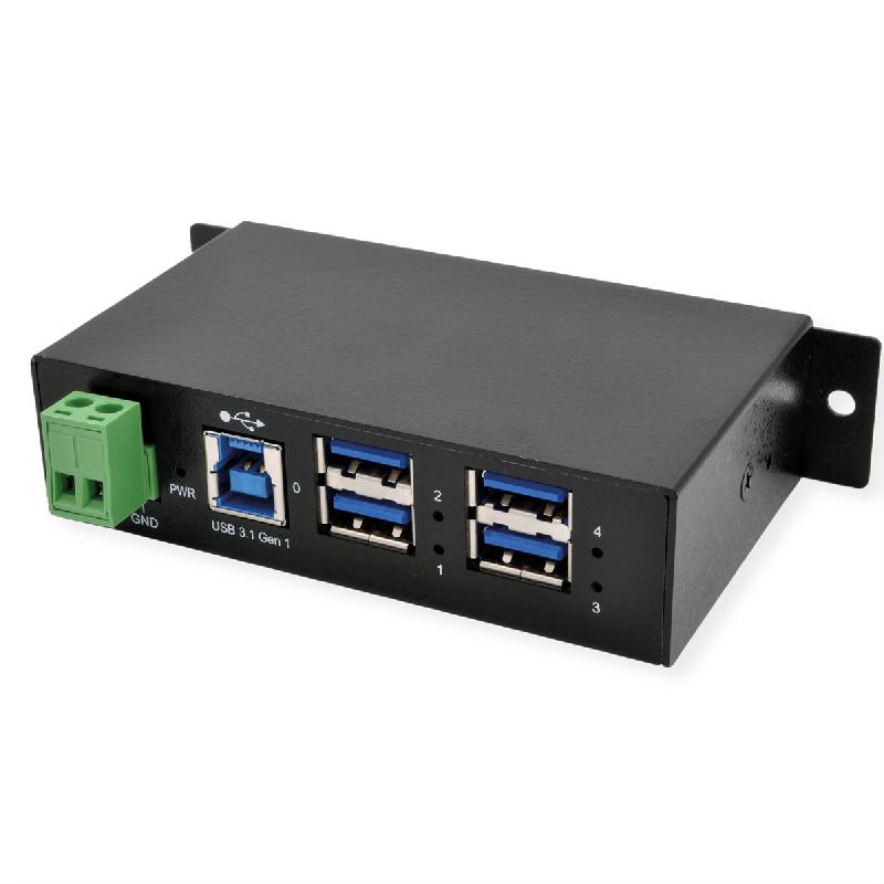 EXSYS EX-1504HMS Hub USB 3.2 Gen1 métallique géré à 4 ports, avec protection de surtension 15KV EDS_1