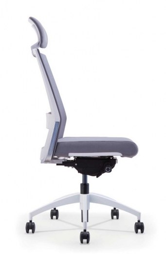 Siège opérateur Créa Premium Blanc - Référence 9499 SB A - Dossier résille grise et mécanisme synchrone_1