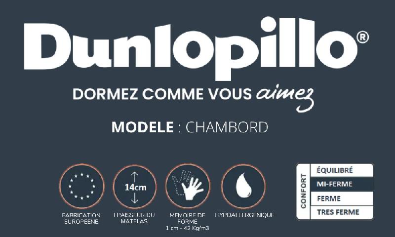 Matelas DUNLOPILLO® mémoire de forme Chambord - 120 cm - Épaisseur 14 cm - Compatible canapé convertible ouverture express_1