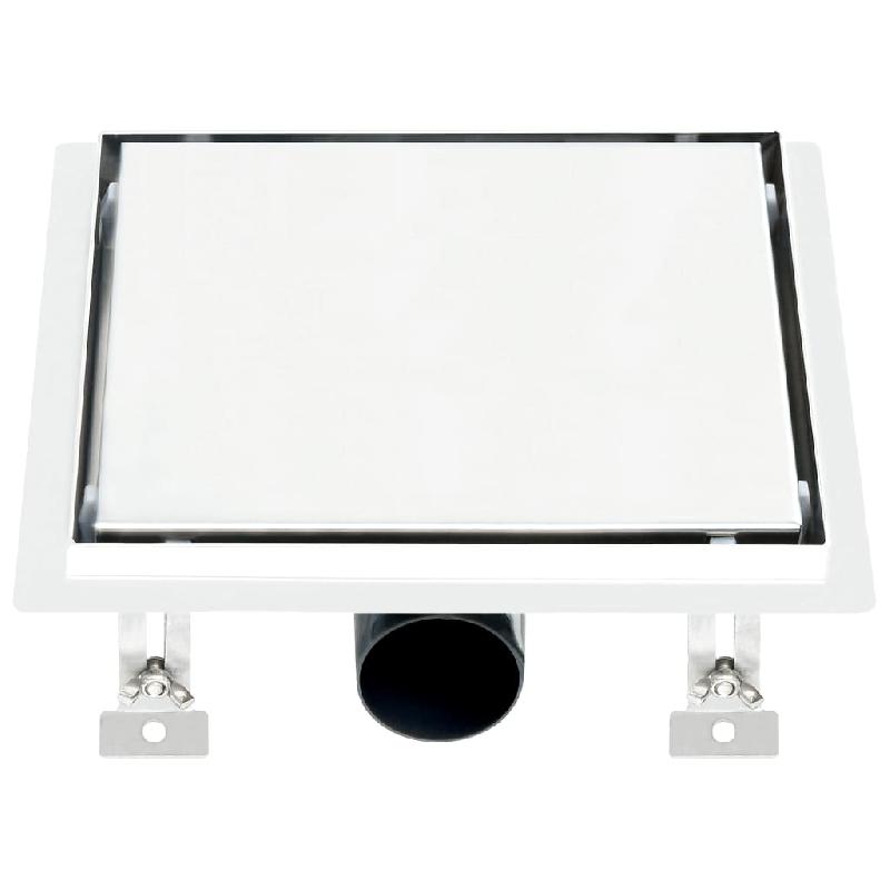 Vidaxl drain de douche avec couvercle 2 en 1 23x23 cm acier inoxydable 145995_1