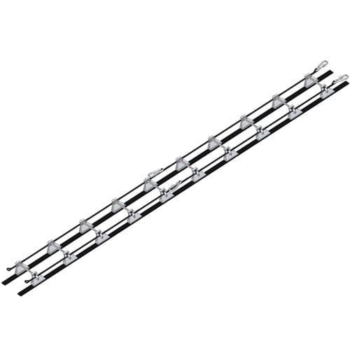 Échelle télescopique SECURECHELLE® double - barreaux décalés, point d'ancrage EN 795 classe A_1