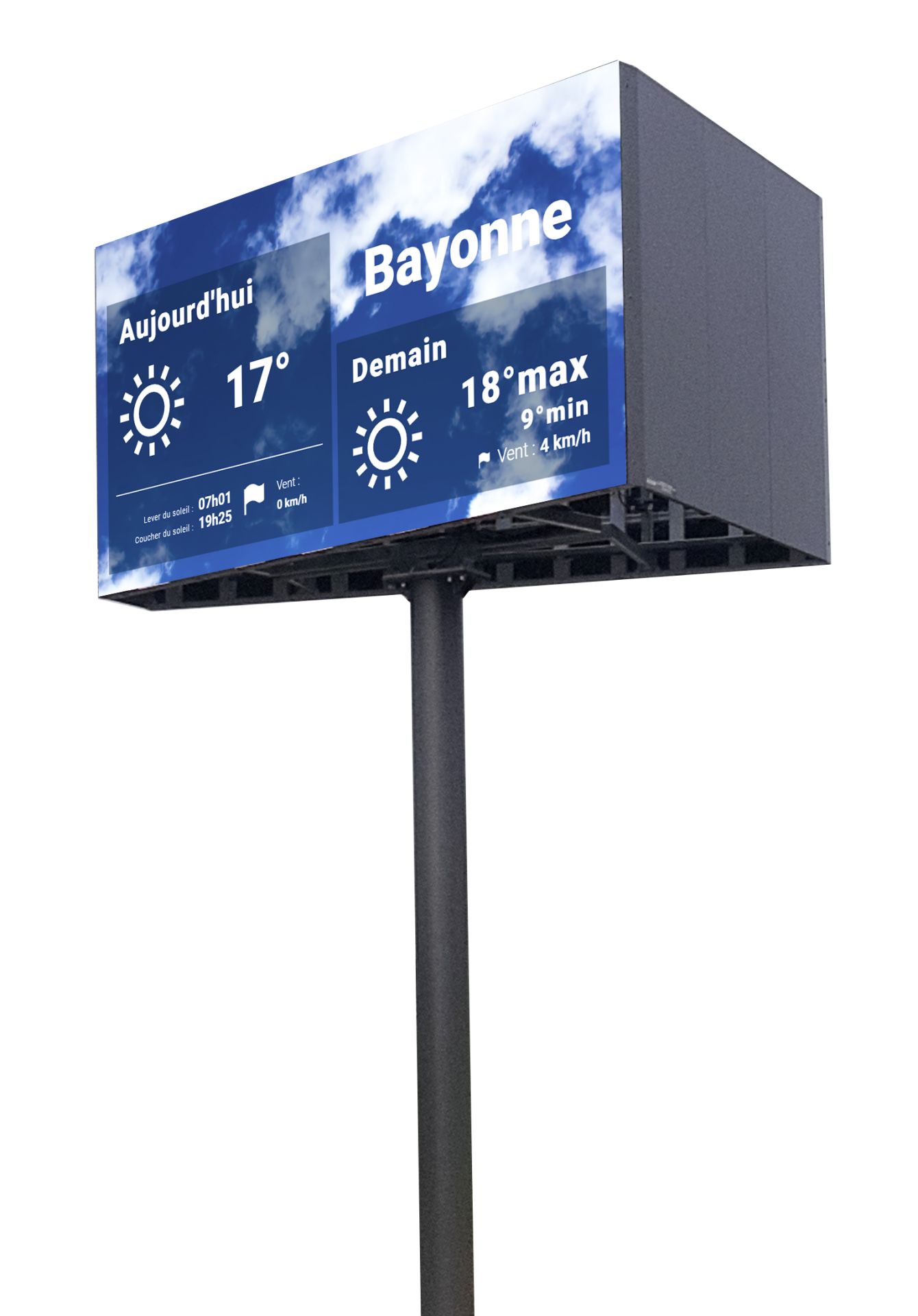 Ecran led couleurs sur pied extérieur_1