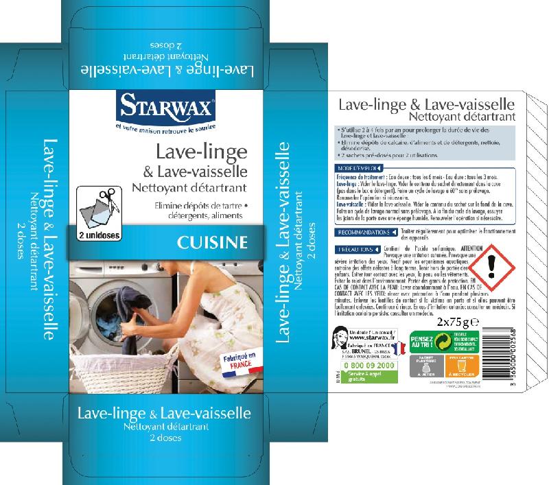 Nettoyant détartrant lave-linge et lave-vaisselle STARWAX - 2 x 75 g - Fabrication française_1