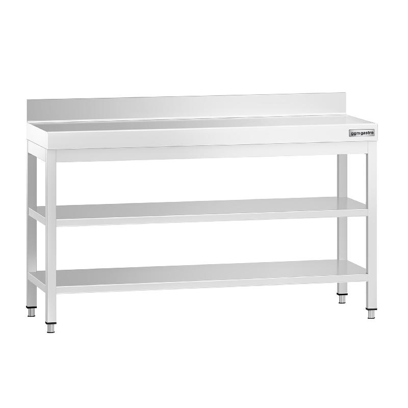 Tables Inox de Travail Premium avec Dosseret et Etagère - P 600 mm | Ggm - 1500_1