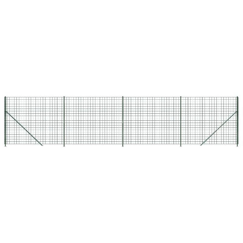 Vidaxl clôture en treillis métallique avec bride vert 2x10 m 154182_1