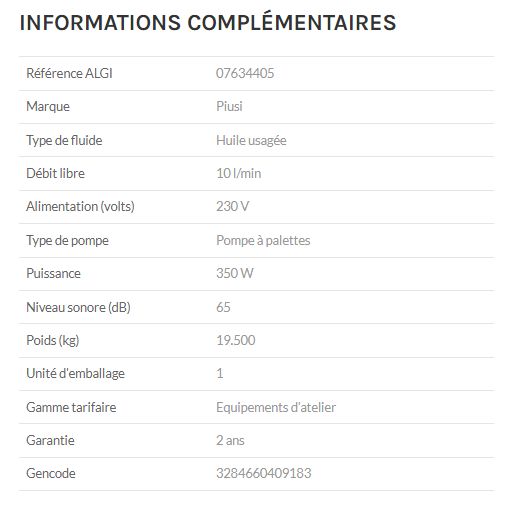 Aspirateur pour huile moteur - piusi - puissance : 350 w - 07634405_1