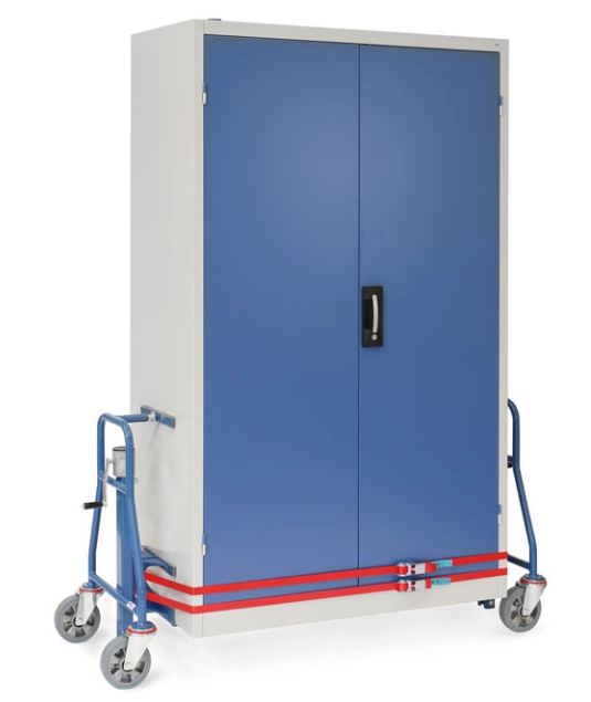 Diable élévateur jumelé - Charge 600kg - Treuil manuel et roues pivotantes Ø160 mm_1