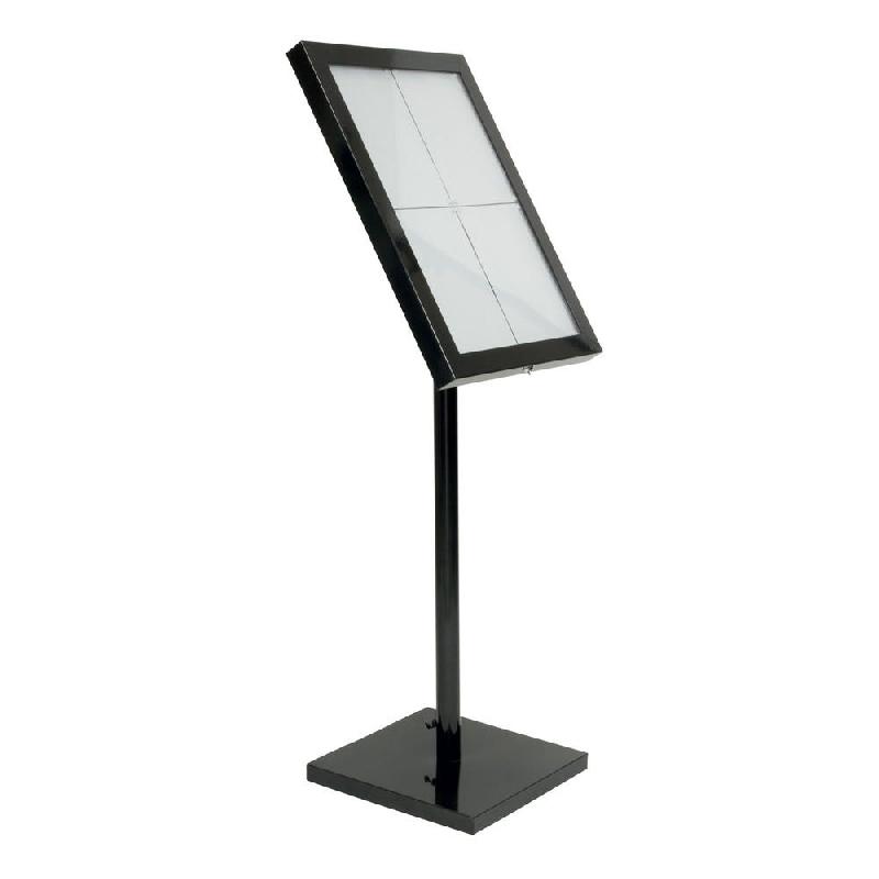 Panneau  présentoir Black Star LED blanches (4 pages A4) 50x40x138cm_1