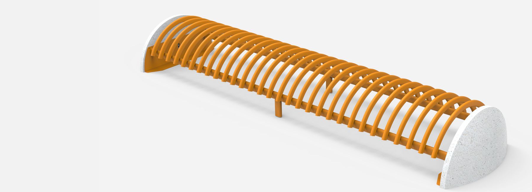 Parking à vélos droit Riccio - acier galvanisé thermolaqué avec piètements en béton ou sur platine - City design_1