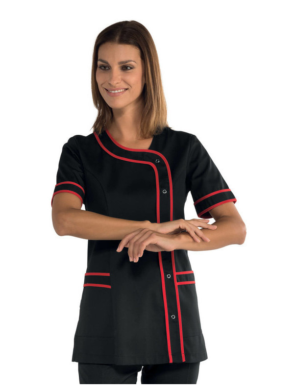 Tunique femme casacca BRASILIA noire rouge isacco_1