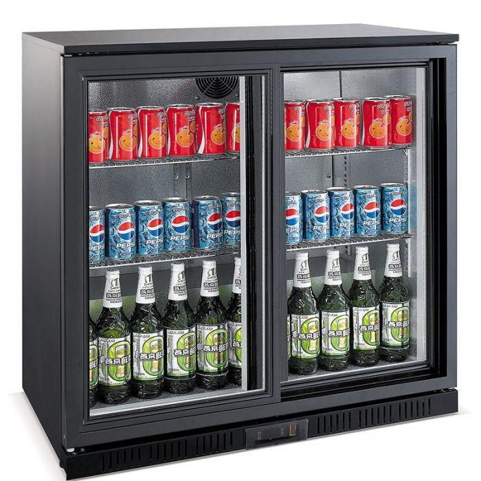 Arrière bar réfrigérée noir 2 portes coulisst l900 7527.0020 COMBISTEEL_1
