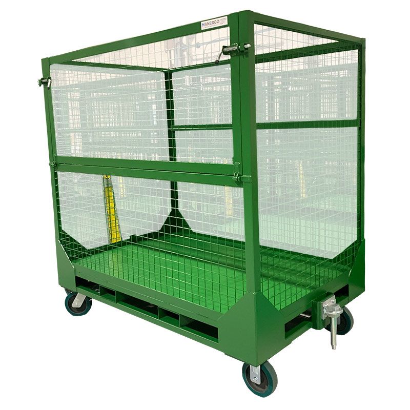 Chariot grillagé remorquable avec timon d’attelage_1