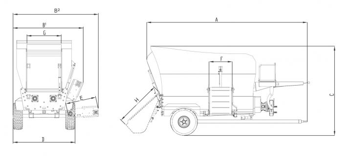 M5 - Mélangeuse agricole Yuksel Tarim - capacité 5 m3 avec hélice résistante et bande d'alimentation_1