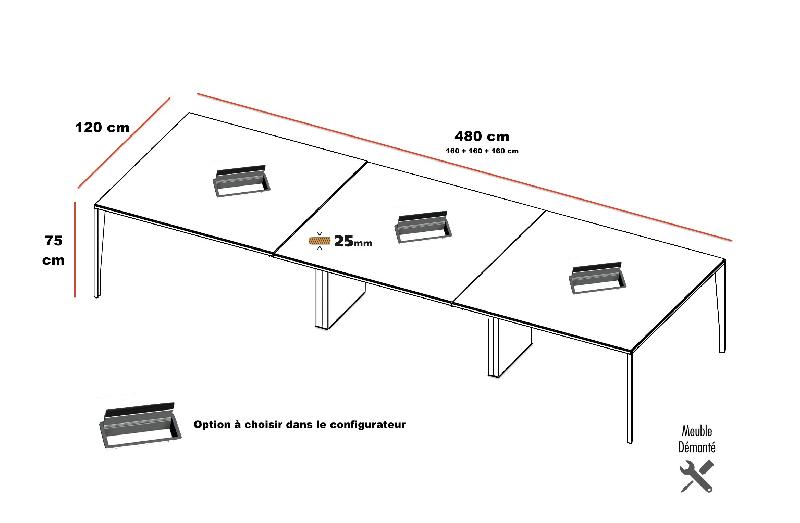 Table de réunion design X5 - Officity - Non, Anthracite, Béton_1