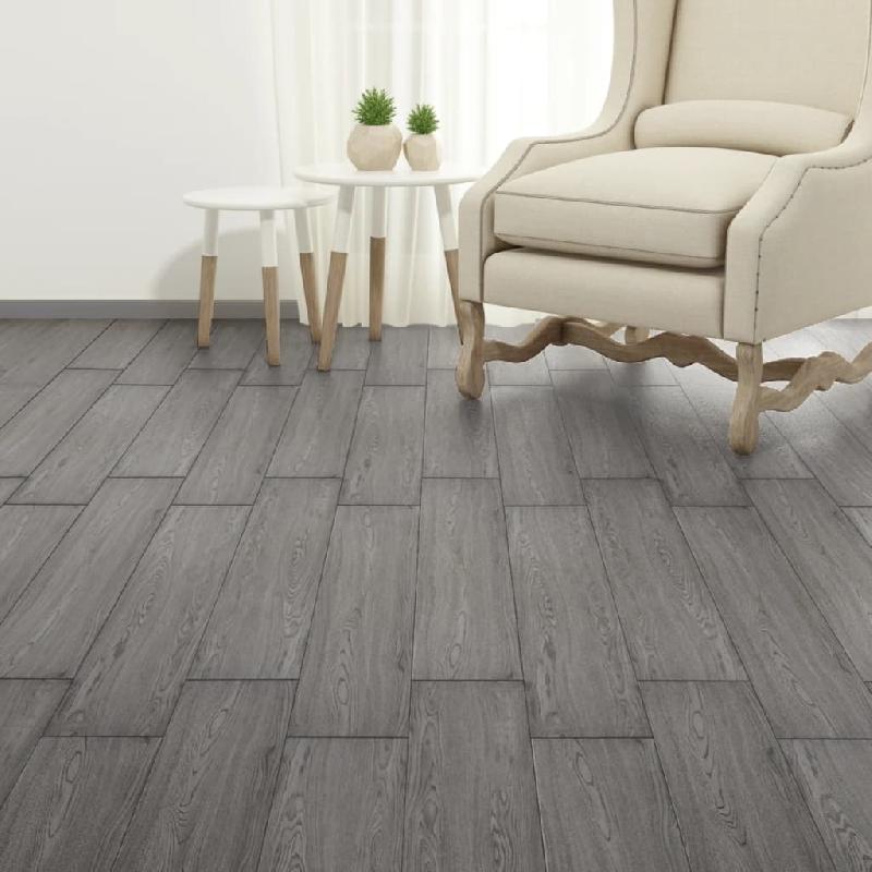 Vidaxl planche de plancher pvc autoadhésif 5,02 m² 2 mm gris foncé 245176_1
